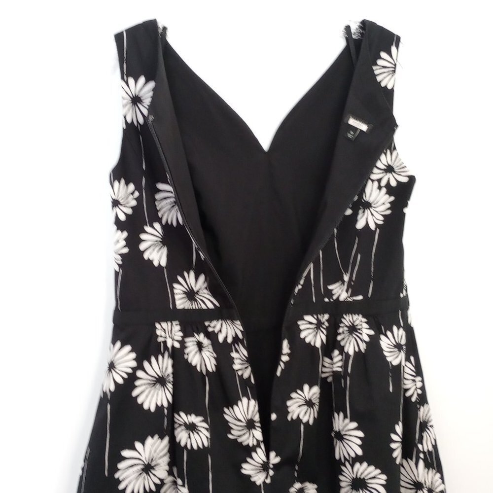 Talbots Black & White Daisy Print Fit And Flare D… - image 6
